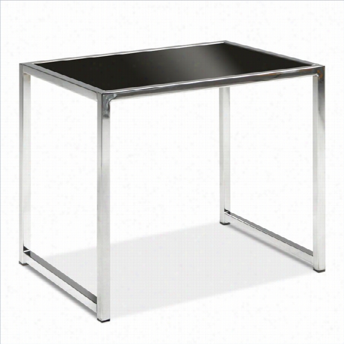 Avenue Six Yield Black Glass End Table