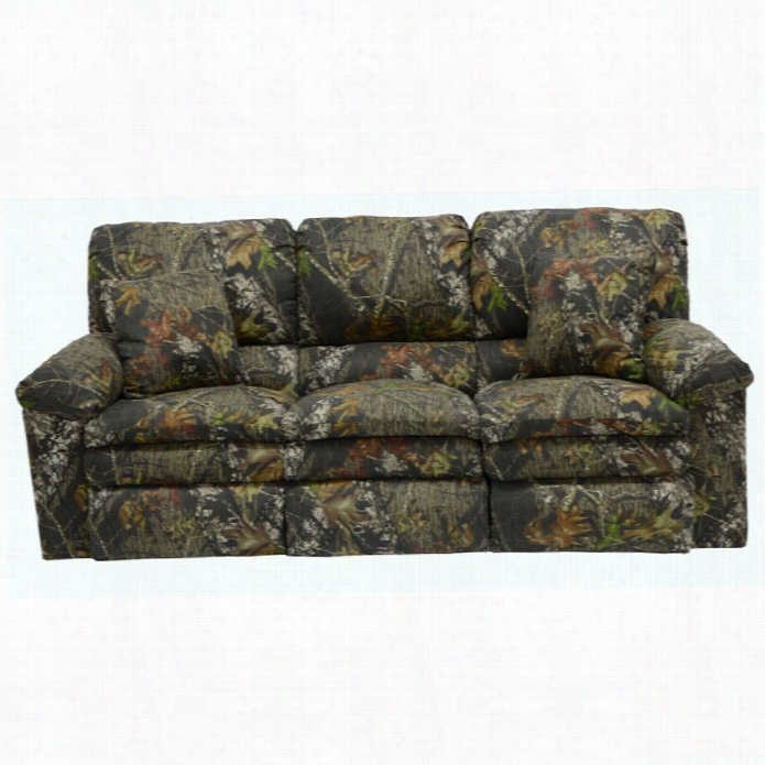 Catnapper Duck Dynasty Reclining Fabric Sofa In Moss