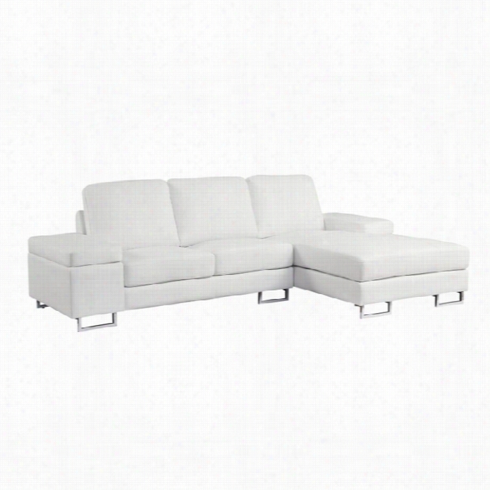 Coaster Avila Leather Sectional In Hwite