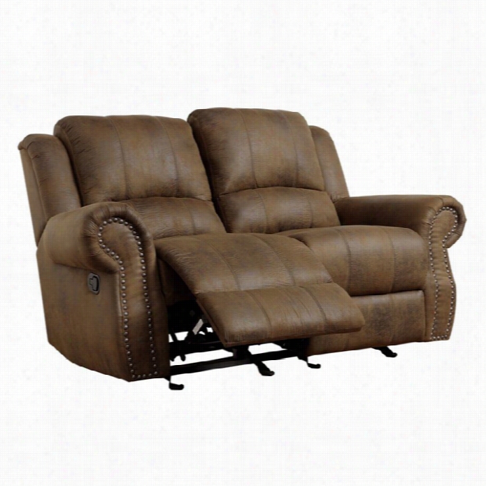 Coaster Rawlinsonmicrofiber Motioon Reclining Lovwseat In Brown