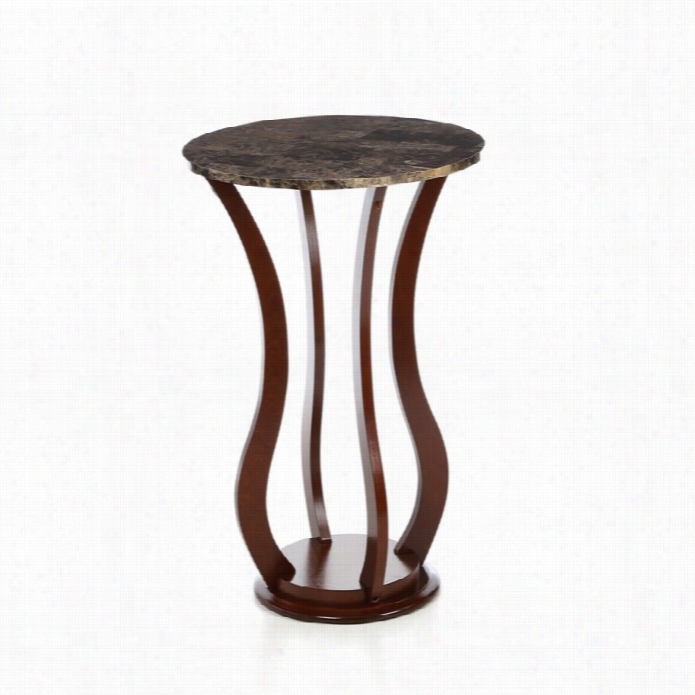 Coaster Round Faux Marble Top Plant Stand