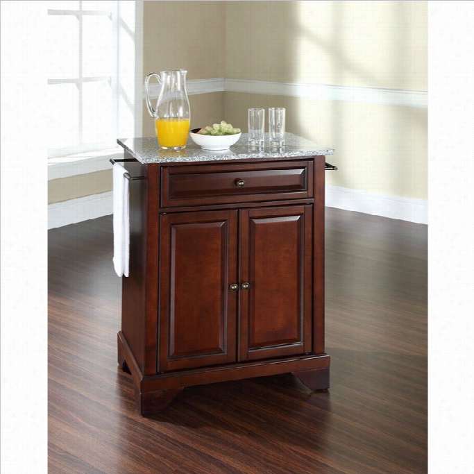 Crosley Urniture Lafayette Solid Granite Otp Mahohany Kitchen Island