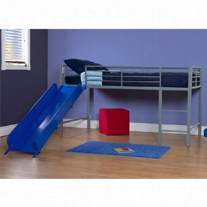 Dhp Juniormetal Twin Oft Slide Bed In Silver And Blue