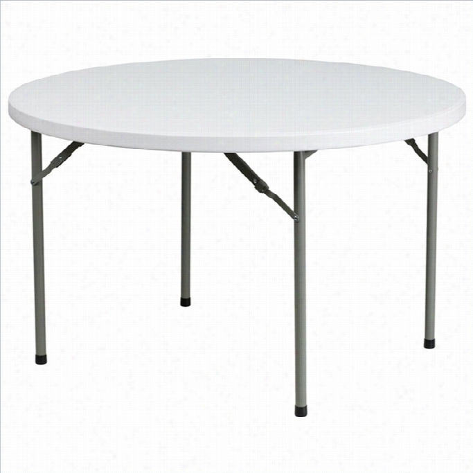 Flash Furniture 4 Inch Rouund Granite Foldign Table In White