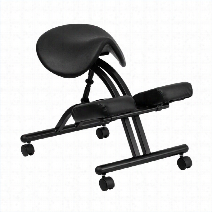 Flash Furniture Ergonomic Kneeli Ng Office Chair With Sadddle Seat In Black