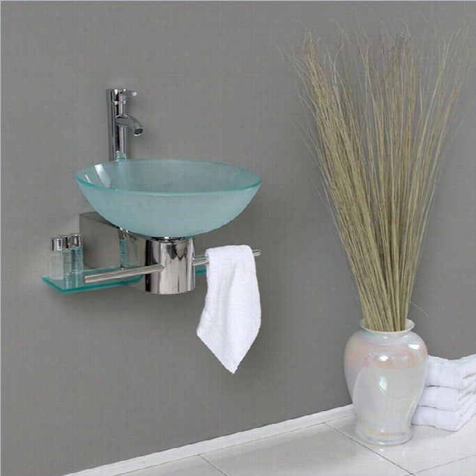 Fresca V Etro Cristallino Bathroom Vanity In Aqua-livenzai N Chrome