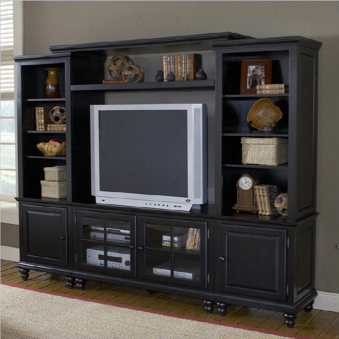 Hillsdale Grand Bau Small Entertainment Wall Unit In Black