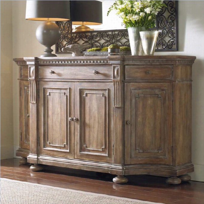 Hooker Furniture Sorella Shaped Credenza In Warm Brown