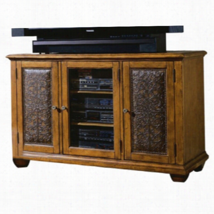 Hooker Furniture Telluride 60 Enterttainment Console W/ Leather Doors