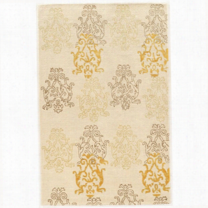 Linon Aspire 8' X 11'hand Tuf Ted Rugs In Ivory And Gold