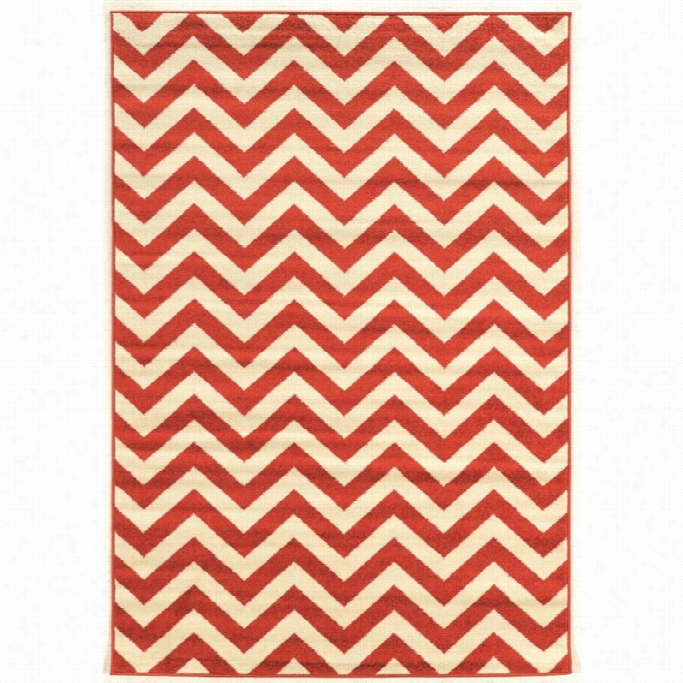 Linon Claremont 5' X 7' Rugs In Terracotta And Ivory