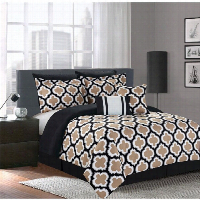 Dainty Home Grandview 7 Piece Geometric King Size Comforter Set