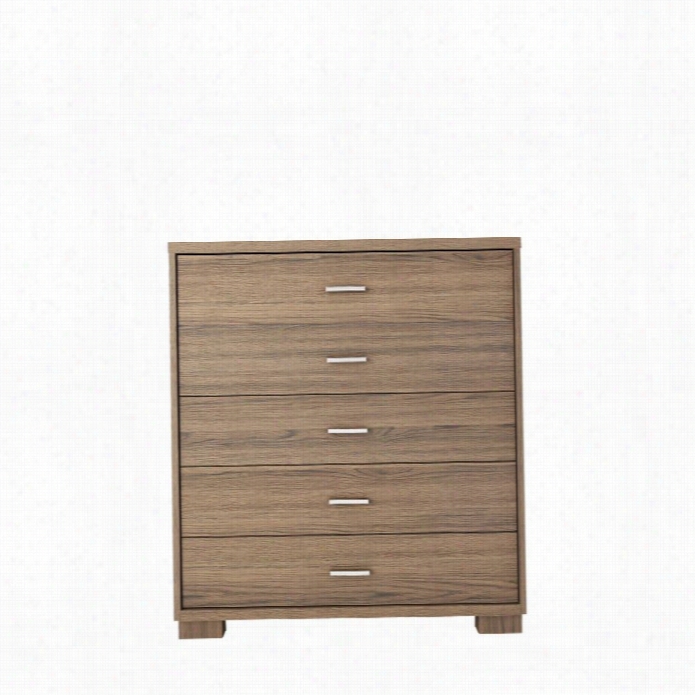 Manhattan Comfort Astor 5 Drawer Dresser In Chocolate