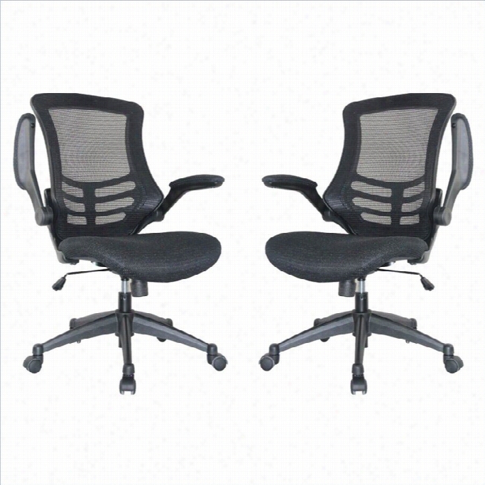 Manhatttan Comfort  Lenox Office Chair In Black (set Of 2)