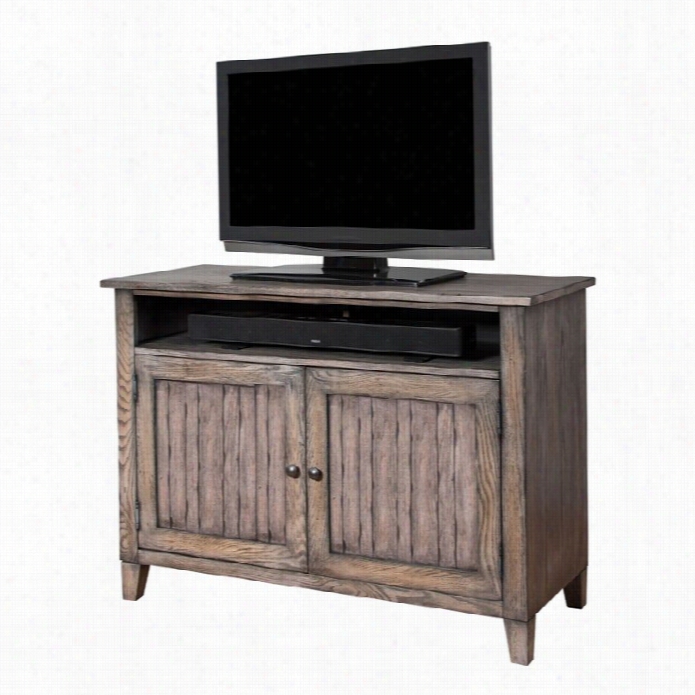 Martin Furniture Harmon 40  Tv Console In Weathered Greige