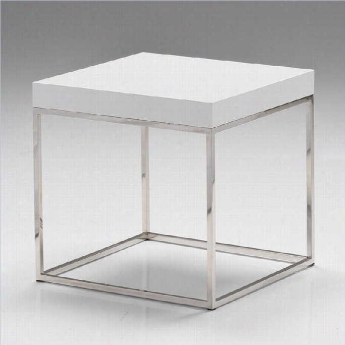 Mobital Kubo End Table In Higg Glos White