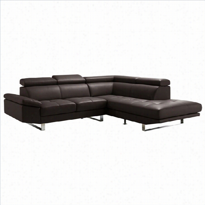 Moe's Andreas Right Sectional In Dark Brown