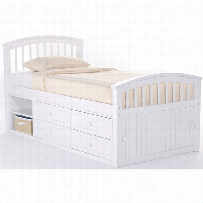 Ne Kids School House Captain Bed In White-twin