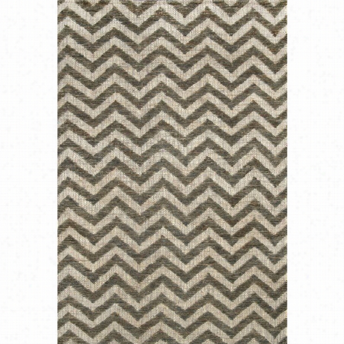 Nuloom 5' X 8' Hand Woven Jute Chevron Ned Rug In Gray