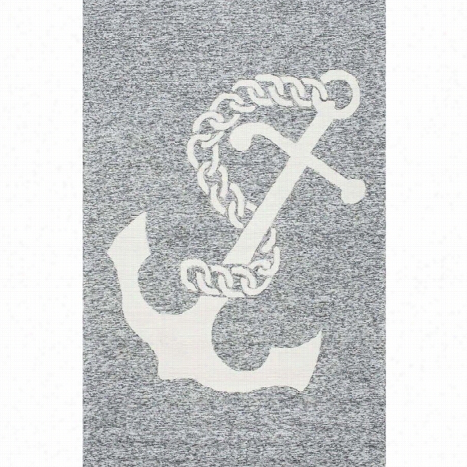 Nuloom 8' X 10' Hand Hooked Ahoy Indoor And Outdoor Region Rug In Gray