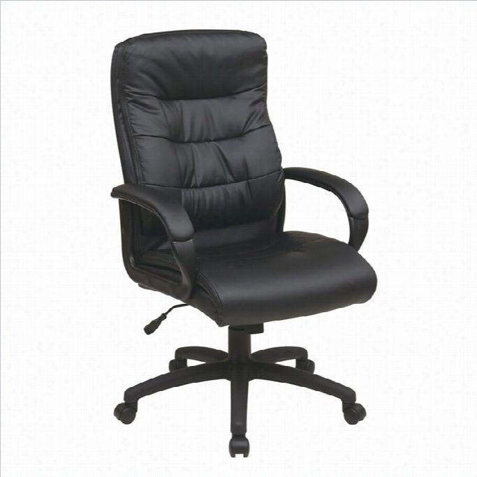 Office Star Fl Series High Bac Kfaux Leather Executive Office Chair In Black