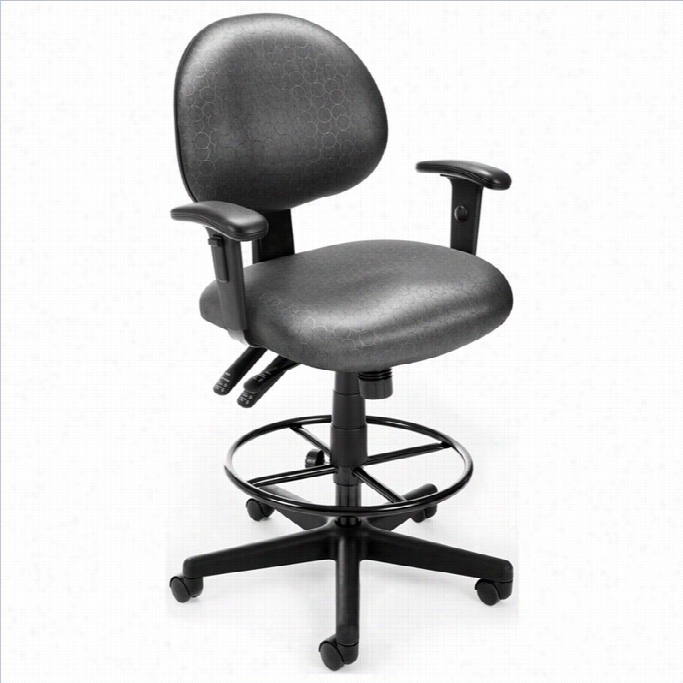Ofm 24 Hour Task Drafting Chair With Arms And Drafting Kit In Beluga