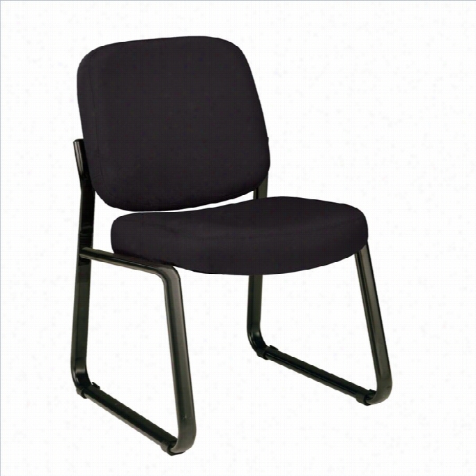 Ofm  Armless Welcome Chair In Black Icon Fabric