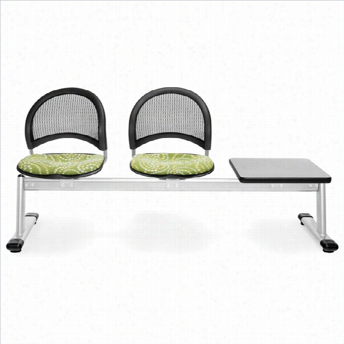 Ofm Beam Seating With 2 Seats And Table In Greenthumb And Gray