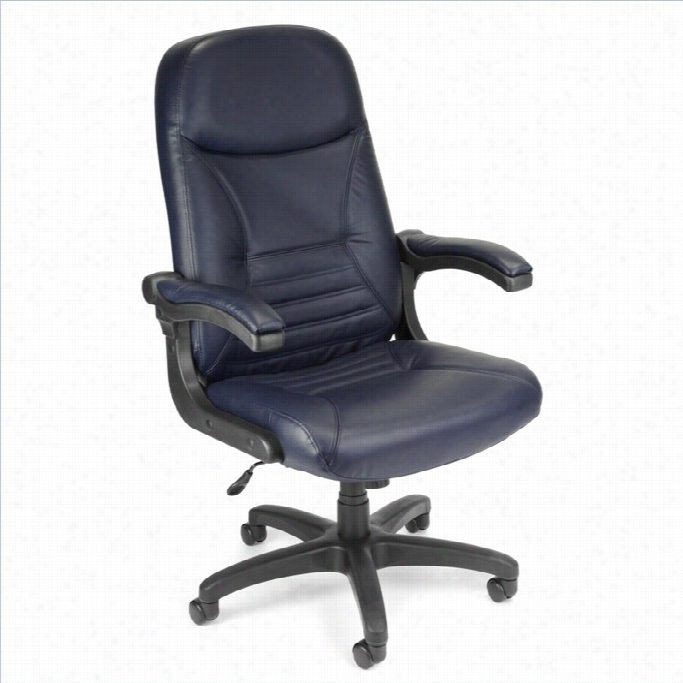 Ofm Mobilearm Navy Leather Executive Office Chair