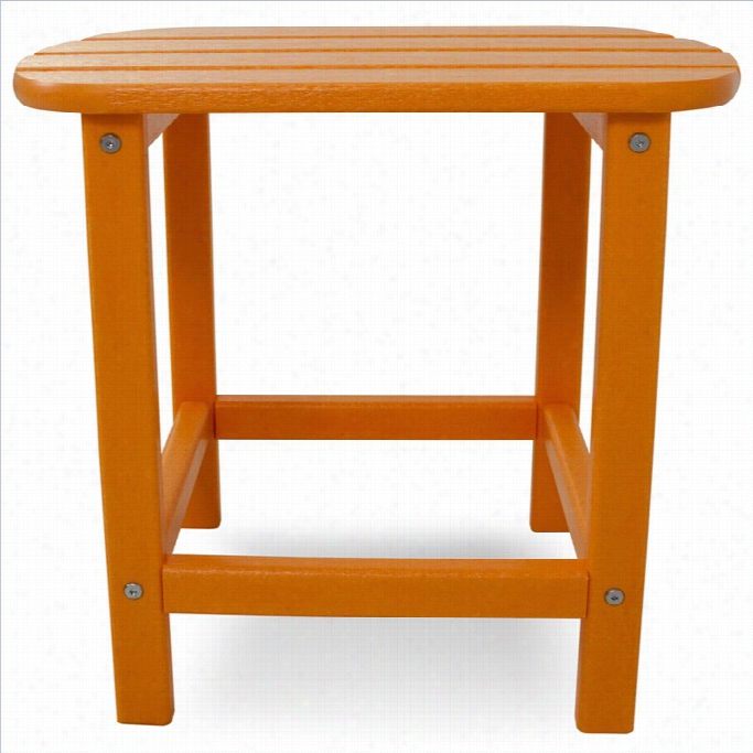 Polywood South Beach 18 Inch Side Tab Le In Tangerine