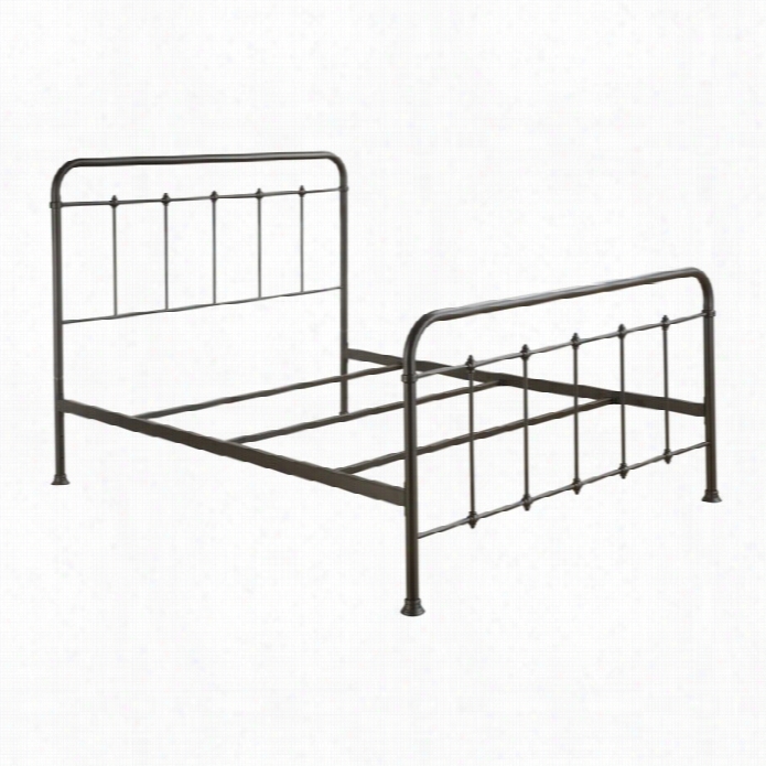Pulaski All-n-one Queen Curve Metal Bed In Brown