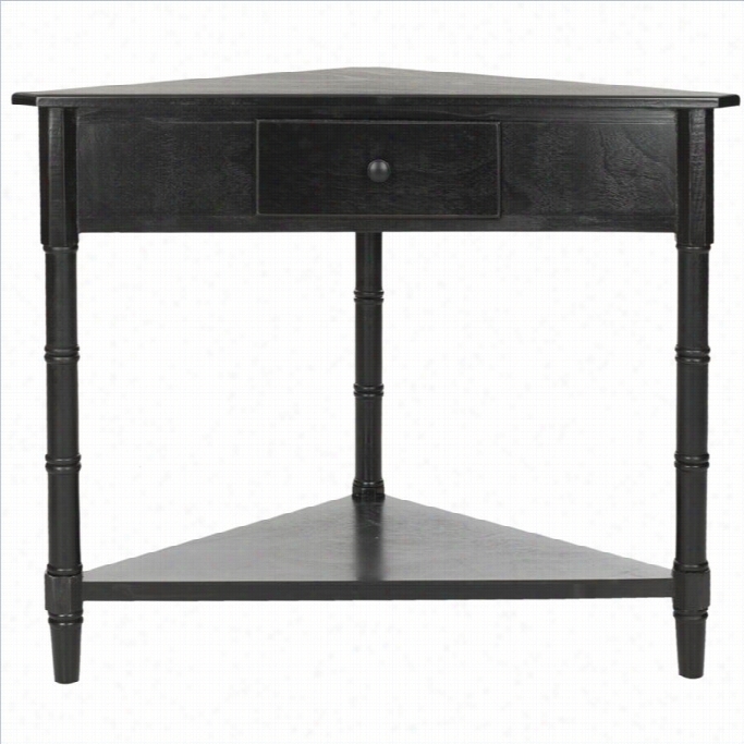 Safavieh Ghae Wood Corner Table In Black