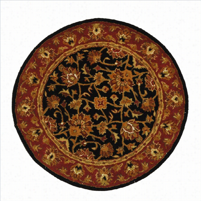 Safavieh Heritage Round Rug In Black / Red-3'-6 X 3'-6 Round