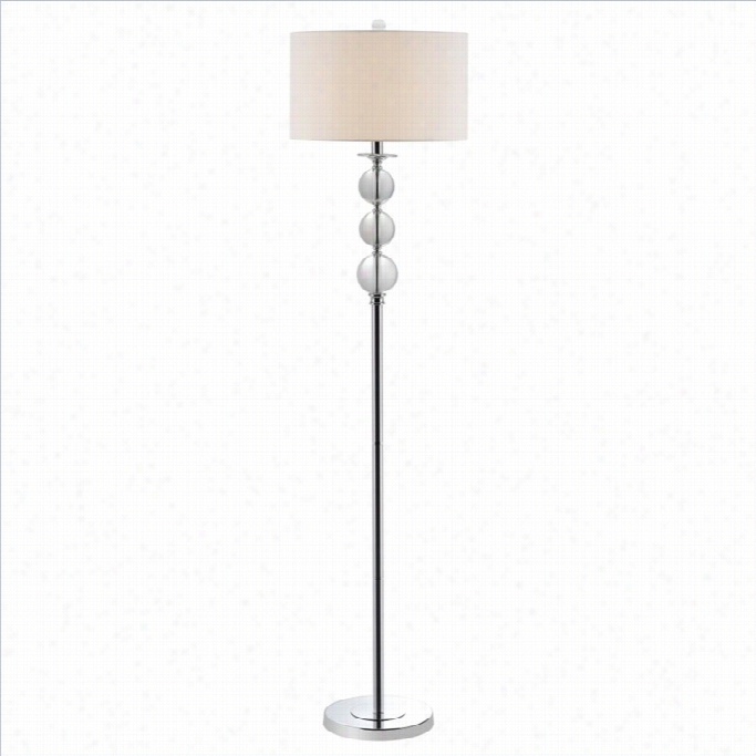 Safavieh Pippa Crystal Glass Globe Floor Lamp With White Shade