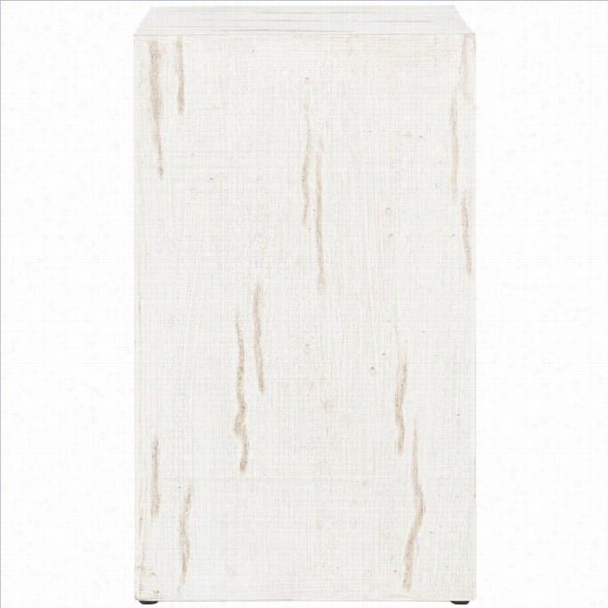 Safavieh Steve Bayur Wood Side Table In White