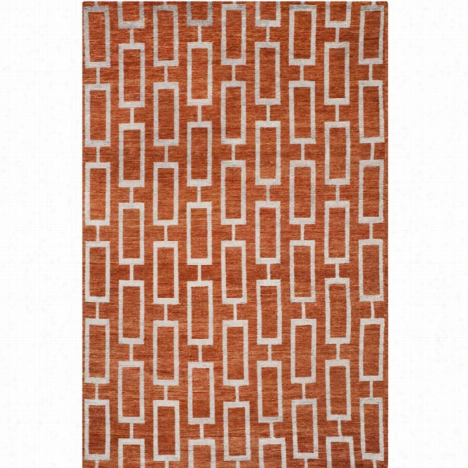 Safavi Eh Stone Wash Rust Contemporar Rug -4 ' X 6'