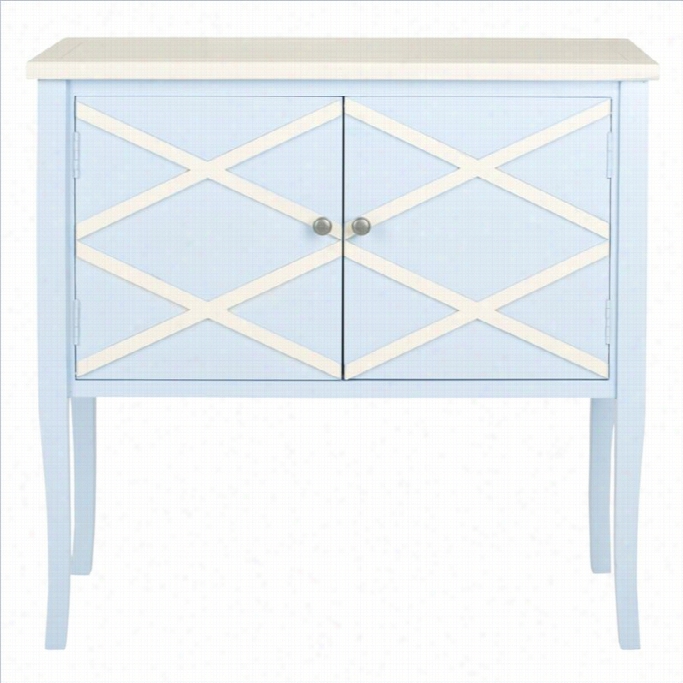 Safvaieeh Winona Poplar Wood Sideboard In Light Blue And White