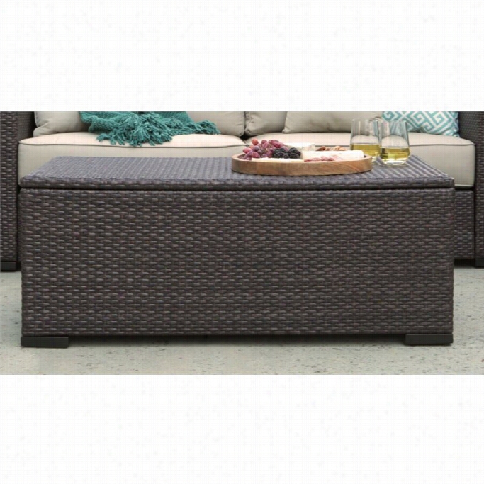 Serta At Home Sterling  Falls Wicker Outdoor Coffee Table In Dark Brown