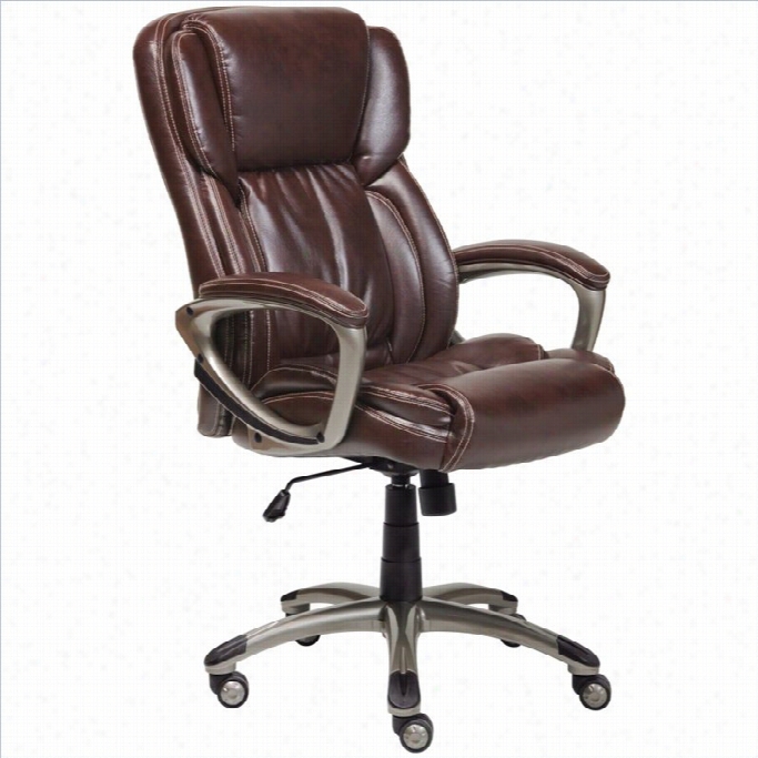 Serta Executive Ofrice Chair In Brown Obnded Leather