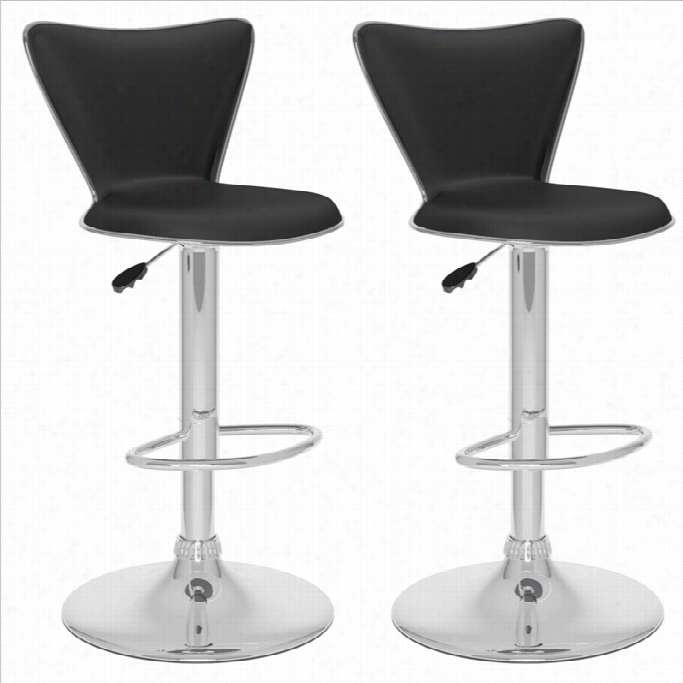 Sonax Corliving 23.5-32 Tall Back Bar Stool In Murky (set Of 2)