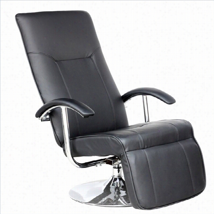 Sonax Corliving Alaha Fa Ux Leather Reclining Lounge Chair In Black