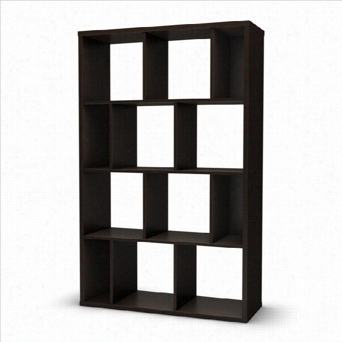 South Shre Reeval Large Bookcase In Chocolate