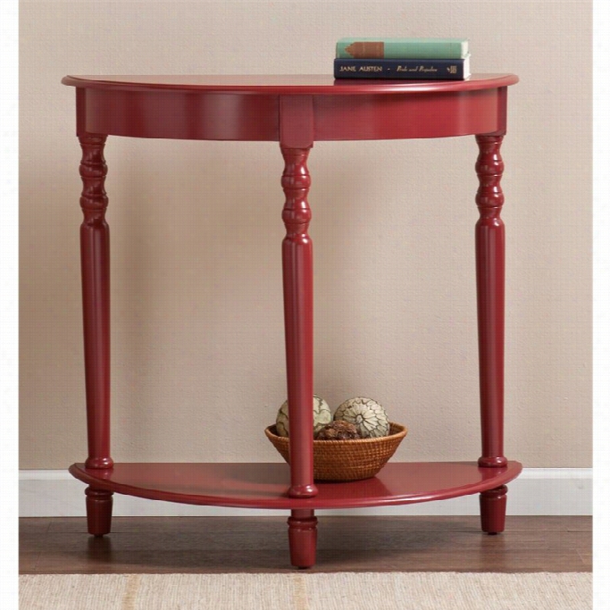 Southern Enterprises Tyra Demilune Accent Table In Red