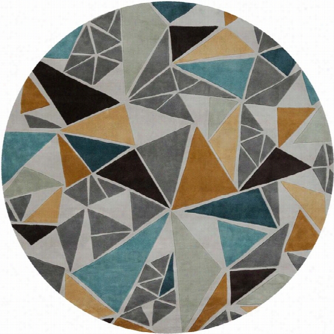 Surya Cosmopolitan 8' X 8' Round Hand Tufted Rug In Gray