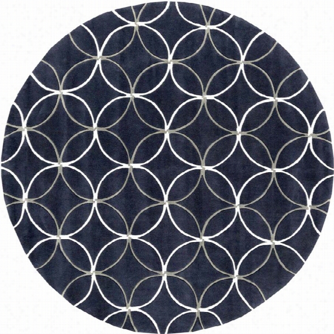 Surya Comsopolitan 8' X 8' Round H And Tufted Wool Rug In Blue