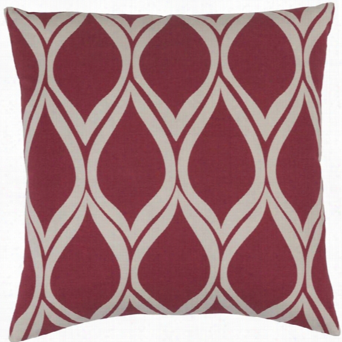 Surya Somerset Poly Fill 22 Square Pillow In Red