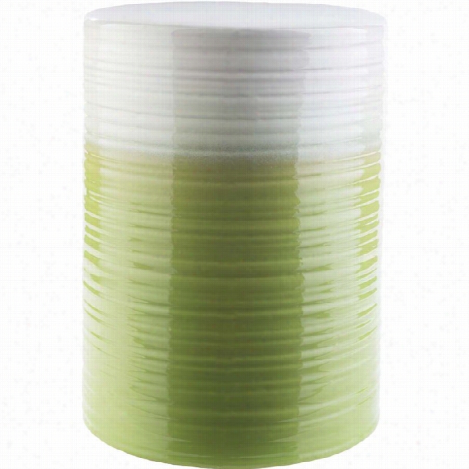 Sura Waverly 18.1 X 12.8 Ceramic Stool Ni Glossy  Lime