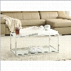 Convenience Concepts Palm Beach Glass Coffee Table in White
