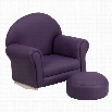 Flash Furniture Kids Purple Vinyl Rocker Chair and Footrest