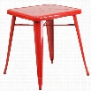 Flash Furniture Metal Square Bistro Table in Red